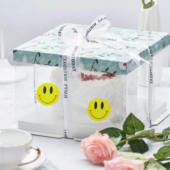 100 Yellow Happy Smiley Stickers 1" - Picture 7 of 8